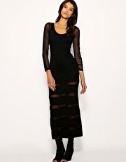 Rare Sheer Panel Maxi Dress