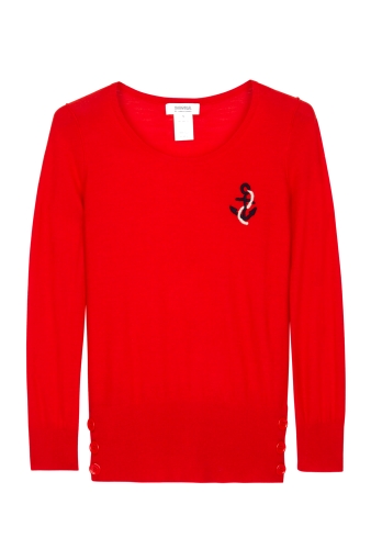 Red Anchor Applique Sweater by Sonia by Sonia Rykiel