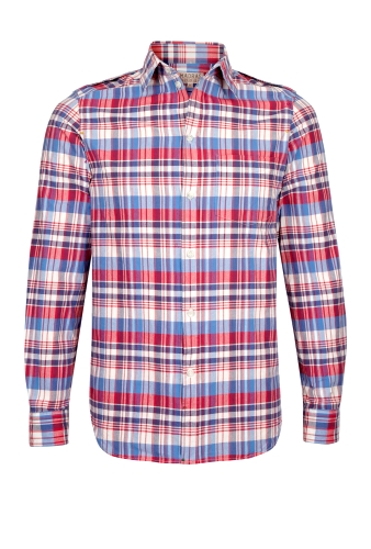 Red Plaid Madras Cotton Shirt by APC