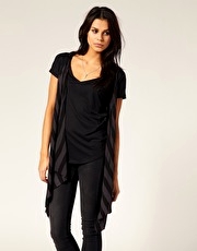 Religion Stripe Sleeveless Cardigan