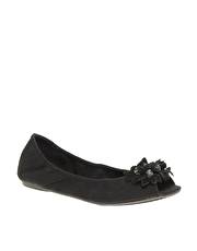 Report Burna Flower Trim Peep Toe Flat Shoe