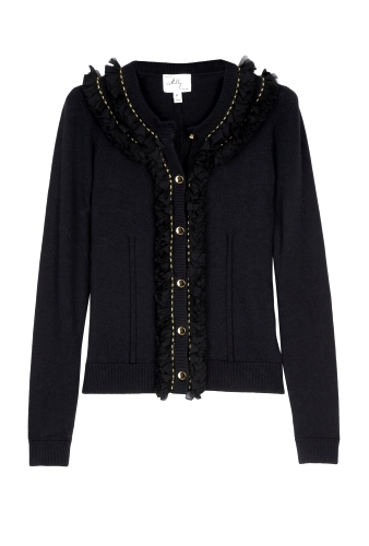 Rialto Tulle Trim Cardigan by Milly