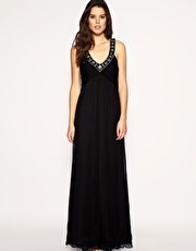 Rise Embellished Strap Grecian Style Maxi Dress