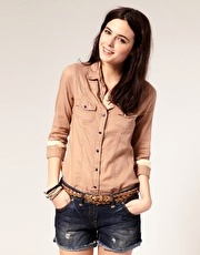 River Island Camel Western Shirt