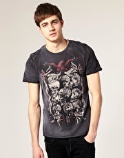 River Island Collage Skull Print T-Shirt