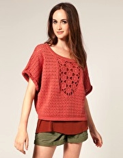 River Island Crochet Front Jumper