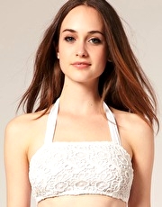 River Island Crochet Tie Back Top