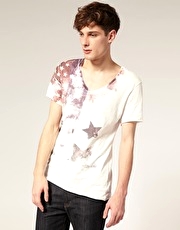 River Island Distress Star Print T-Shirt