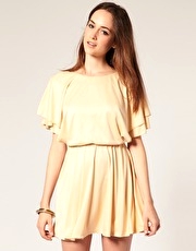 River Island Double Cape Waisted Dress
