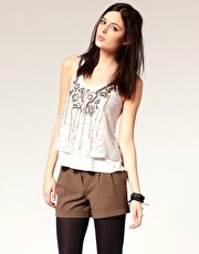 River Island Double Layer Lace Embroidered Vest