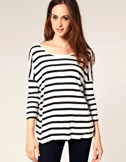 River Island Drop Shoulder Stripe T-Shirt