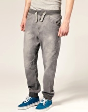 River Island Grey Wash Cuffed Jeans