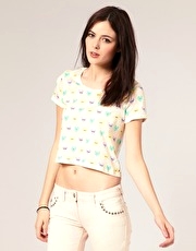 River Island Heart Crop T-Shirt