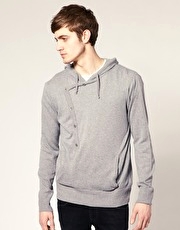 River Island Knitted Asymmetric Hooded Jumper