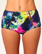 River Island Paint Splashed Bikini Briefs
