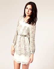 River Island Snake Print Waisted Dress