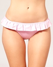 River Island Striped Bow Bikini Brief