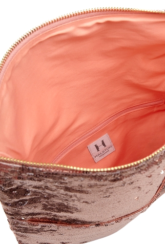 Rose Gold Sequinned Jenny Clutch by Halston Heritage