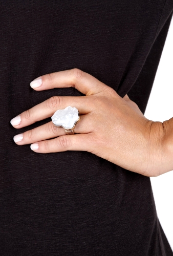 Rough Crystal Cocktail Ring by Low Luv by Erin Wasson