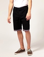 Rough Justice Chino Shorts With Check Trim