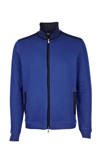 Royal Blue Rib Zip Up Sweat Jacket by Hugo Boss Black