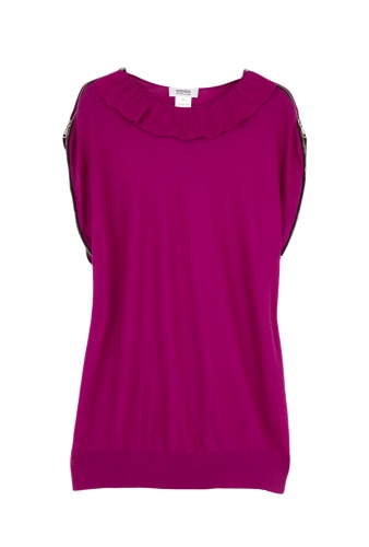 Ruffle Boat Neck Zipped Sweater by Sonia by Sonia Rykiel