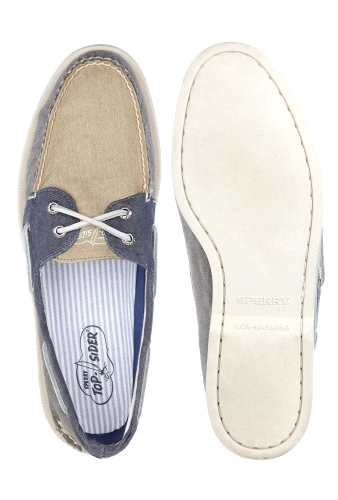 Salt Wash Three Colour Canvas Deck Shoes by Sperry Topsiders