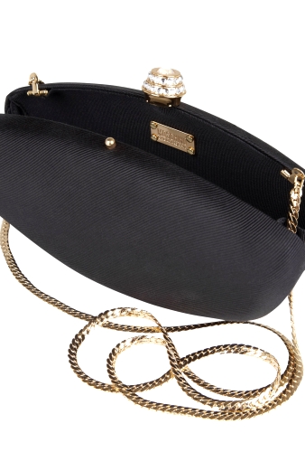 Satin and Gold Crystal Clutch by Moschino Cheap & Chic