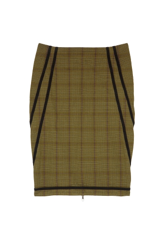 School Book Check Stretch Pencil Skirt by McQ Alexander McQu