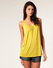 Selected Femme Gathered Yolk Fine Jersey Vest Top