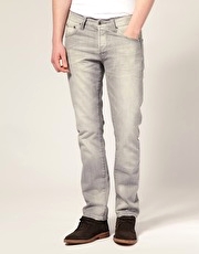 Selected Grey Washed Slim Fit Jeans
