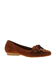 Shellys Almond Suede Moccasin Flat