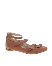 Shellys Battenburg Strapped Flat Pump