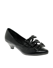 Shellys Cheltenham Triple Bow Low Heel Shoe