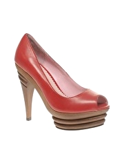 Shellys Cherry Picker Platform Peep Toe Shoes