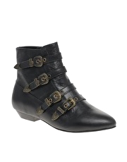 Shellys Salisbury Four Buckle Flat Ankle Boots