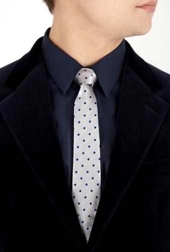 Silver Polka Naked Lady Slim Tie by Paul Smith Accessor