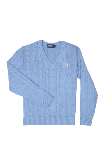 Sky Silk Cable V Knit by Polo Ralph Lauren