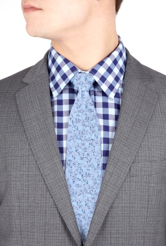 Sky Silver Rose Trellis Silk Tie by Paul Smith Accessories