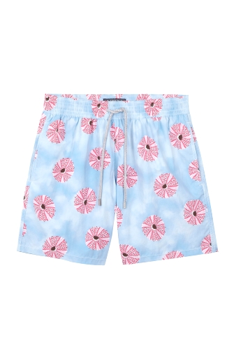 Sky Tie Dye Sea Urchin Print Swimshorts by Vilebrequin