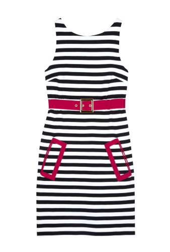 Sleeveless Stripey Pink Contrast Dress by Moschino Cheap & C
