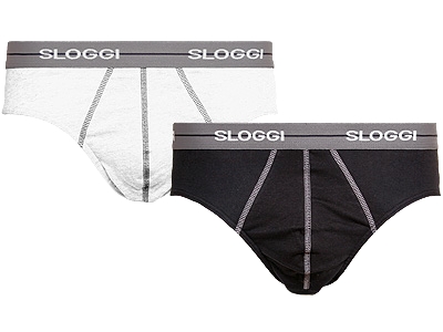 Sloggi - 2-pack Start Midi Brief Black/Grey