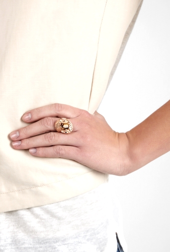 Snake Cocktail Tigereye Ring by Iosselliani