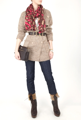 Snow Leopard Pink Meghan Scarf by DVF