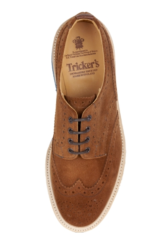 Snuff Brown Suede Brogue Bourton Shoes by Trickers
