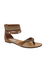 Steve Madden Devine Beaded Ankle Strap Flat Sandal