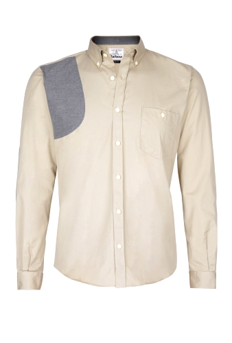 Stone Cotton Twill Patch Grove Shirt by Barbour