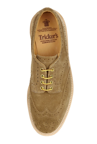 Stone Suede Brogue Bourton Shoes by Trickers