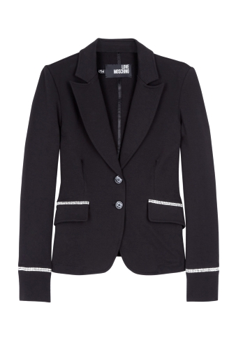Strass Trimmed Jersey Tailored Jacket by Love Moschino