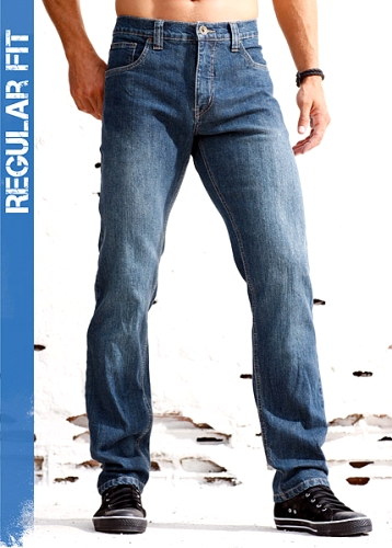 Stretchjeans Regular Fit Tapered Leg, längd 32